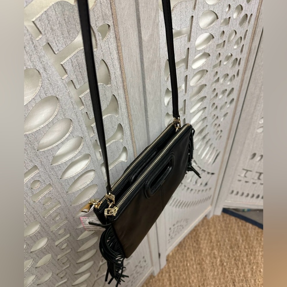 MAJE - M Duo Black Leather Crossbody / Clutch - Picture 13 of 15
